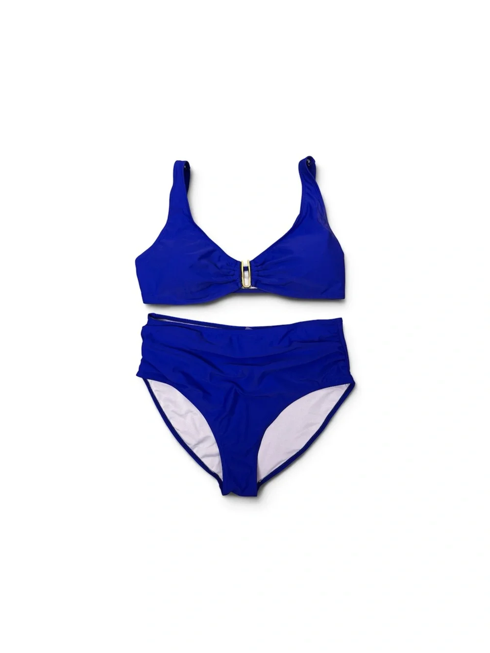 EoMenie Royal Blue Two-Piece Bikini Set with Front Clasp